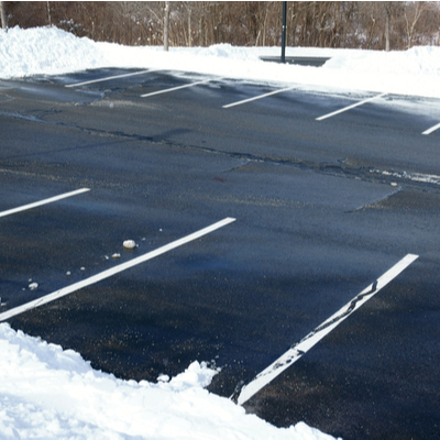 parking lot with snow cleared 